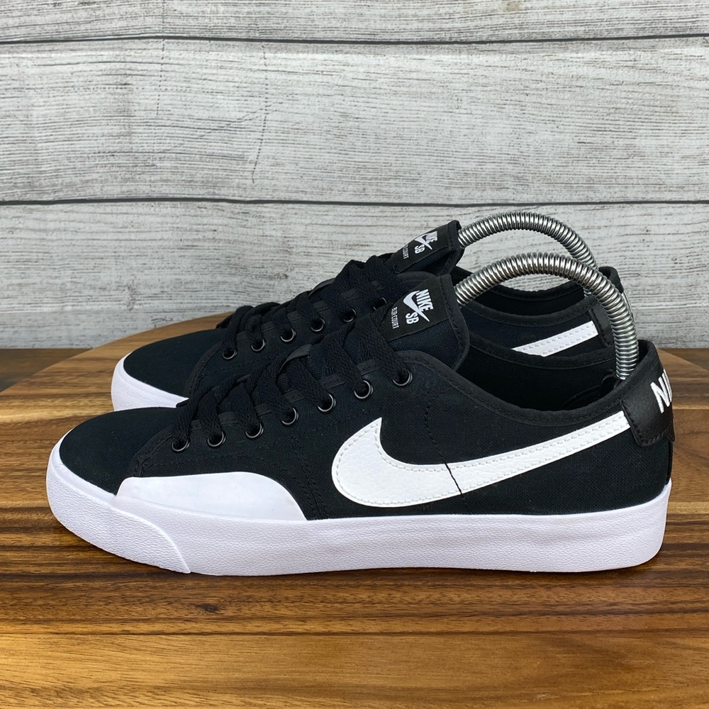 Nike SB Blazer Court Black White Canvas Shoe CV1658-002 Women’s Size 9 Men’s 7.5